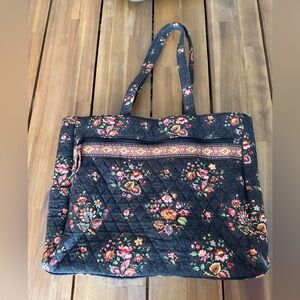Vera Bradley Retired Vintage Chocolate Flowers Laptop Bag